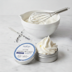 Chantilly de karité à la lavande pour le corps et les cheveux, soin nourrissant à la texture aérienne